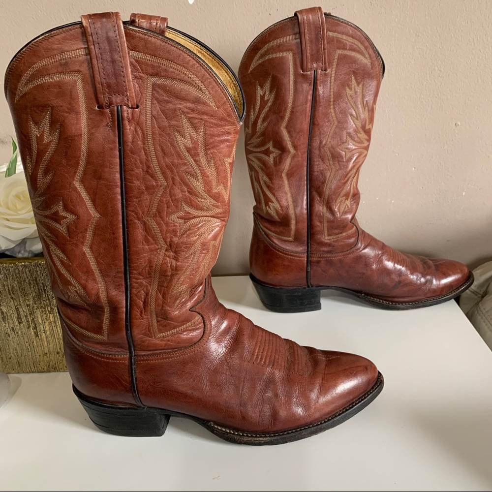 TONY LAMA Vintage 6619 Brown Western Cowboy Boots